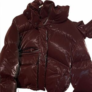 Helmut Lang Deep Burgundy Puffer Jacket